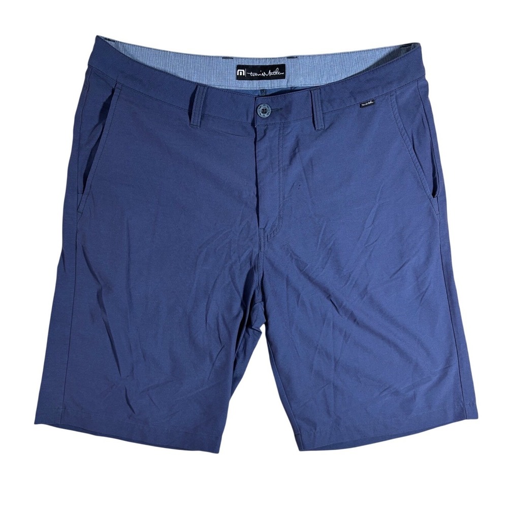TravisMathew Mens Navy Blue Performance Golf Shorts Size 34 Athletic Casual